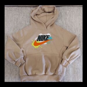 NIKE Boys Tan Hoodie Sweatshirt Pullover Size 5 Little Boys Kids Clothing